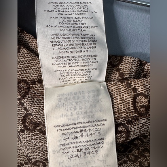 Gucci Beige and Brown GG Monogram Tights | Size Large - Picture 9 of 10